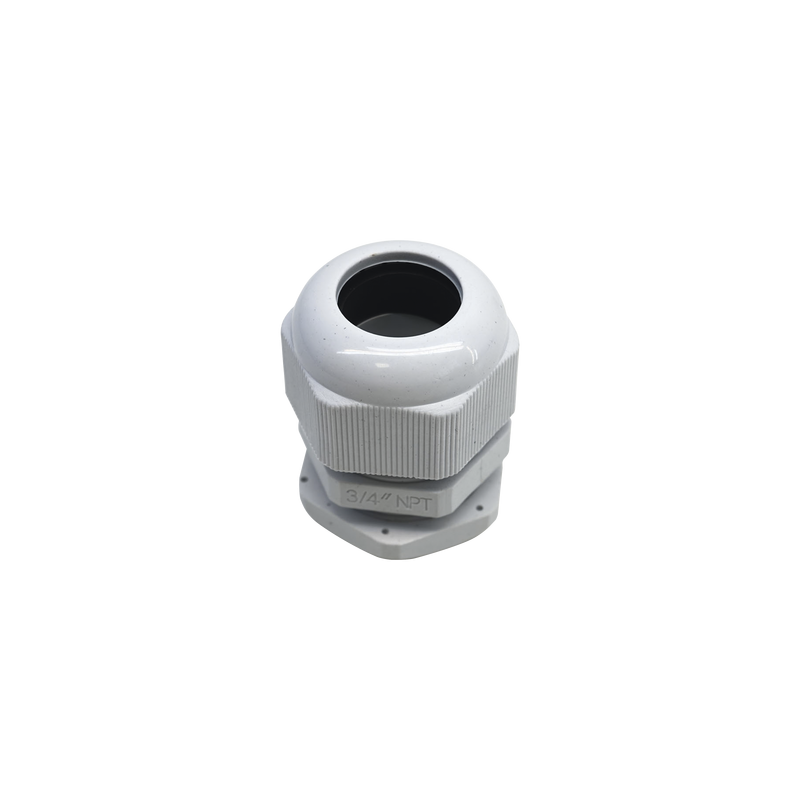 Conector Plástico Blanco Tipo Glándula para Rosca NPT 3 4